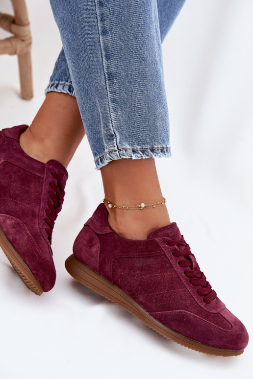 Zapatillas modelo zapatos.Activadoturalnego de gamuzau Big Star TT274227 borgoña