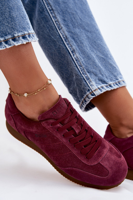 Zapatillas modelo zapatos.Activadoturalnego de gamuzau Big Star TT274227 borgoña