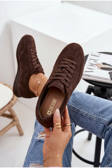 Zapatillas modelo zapatos.Activadoturalnego de gamuzau Big Star TT274226 CzekoladoAe