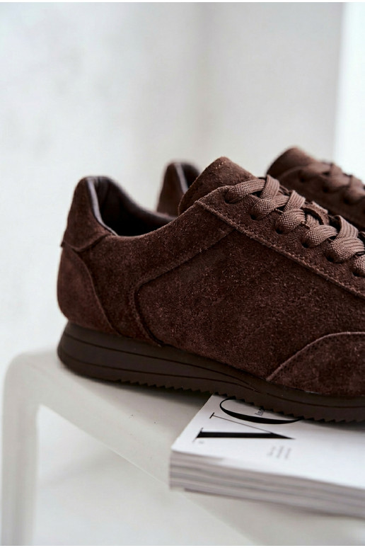 Zapatillas modelo zapatos.Activadoturalnego de gamuzau Big Star TT274226 CzekoladoAe