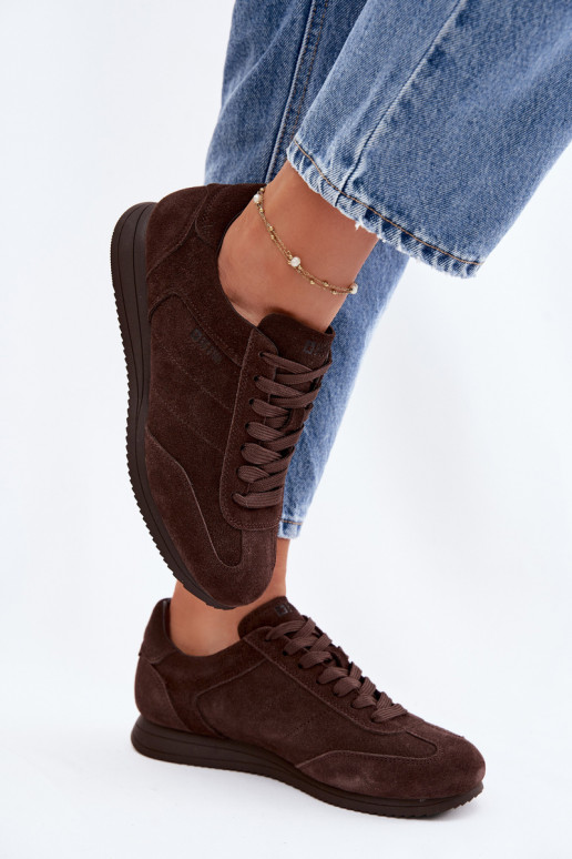 Zapatillas modelo zapatos.Activadoturalnego de gamuzau Big Star TT274226 CzekoladoAe