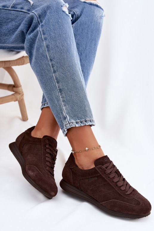 Zapatillas modelo zapatos.Activadoturalnego de gamuzau Big Star TT274226 CzekoladoAe