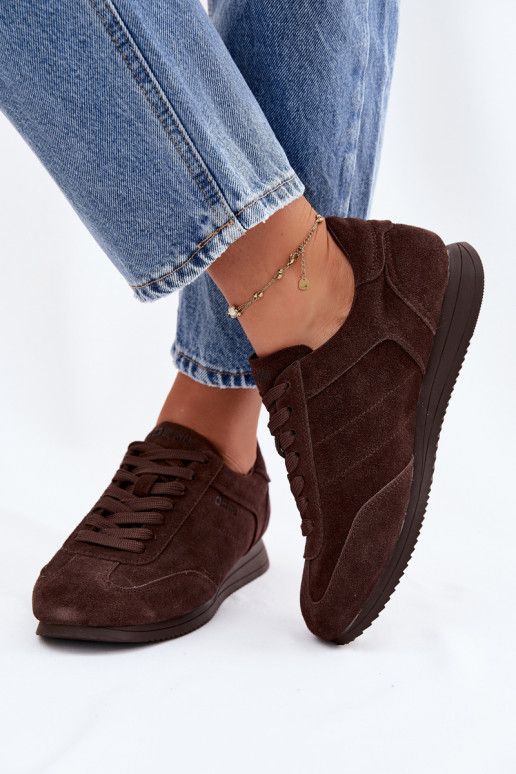 Zapatillas modelo zapatos.Activadoturalnego de gamuzau Big Star TT274226 CzekoladoAe