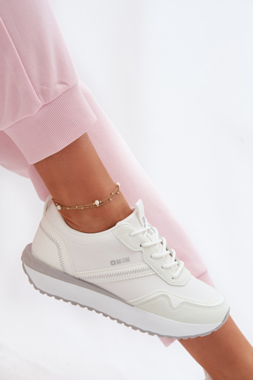 Zapatillas modelo zapatos. Femenino con una plataforma Big Star TT274279 el color blanco