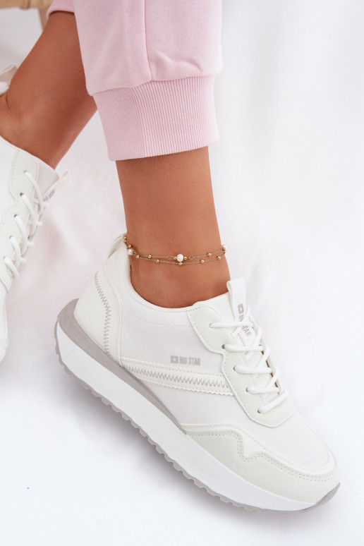 Zapatillas modelo zapatos. Femenino con una plataforma Big Star TT274279 el color blanco