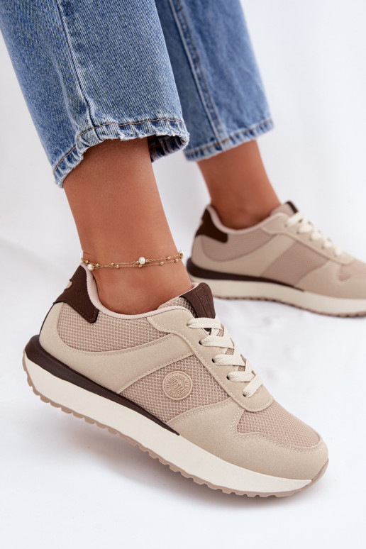 Zapatillas modelo zapatos. Femenino con una plataforma Big Star TT274275 beige