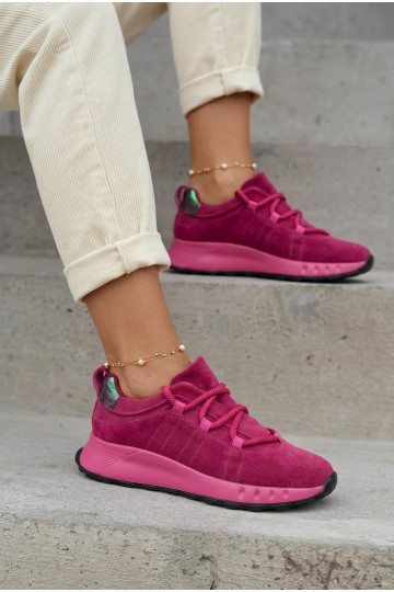 Zapatos deportivos de ante para mujer Bemela color rosa 2
