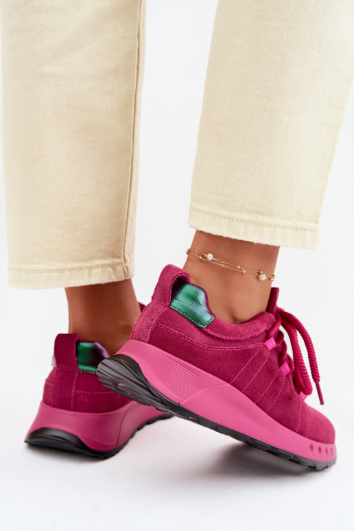 Zapatos deportivos de ante para mujer Bemela color rosa