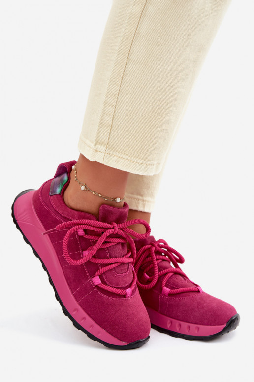 Zapatos deportivos de ante para mujer Bemela color rosa