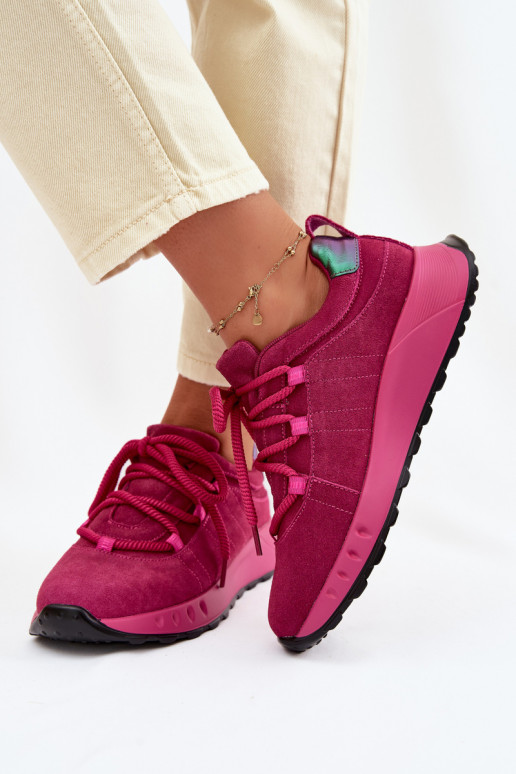 Zapatos deportivos de ante para mujer Bemela color rosa