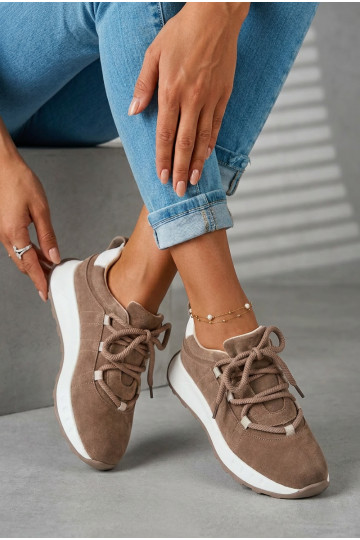 Zapatos deportivos de ante para mujer Bemela color marrón 2