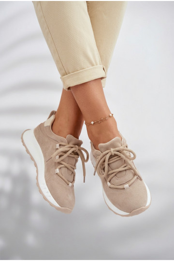 Zapatos deportivos de ante para mujer Bemela color arena