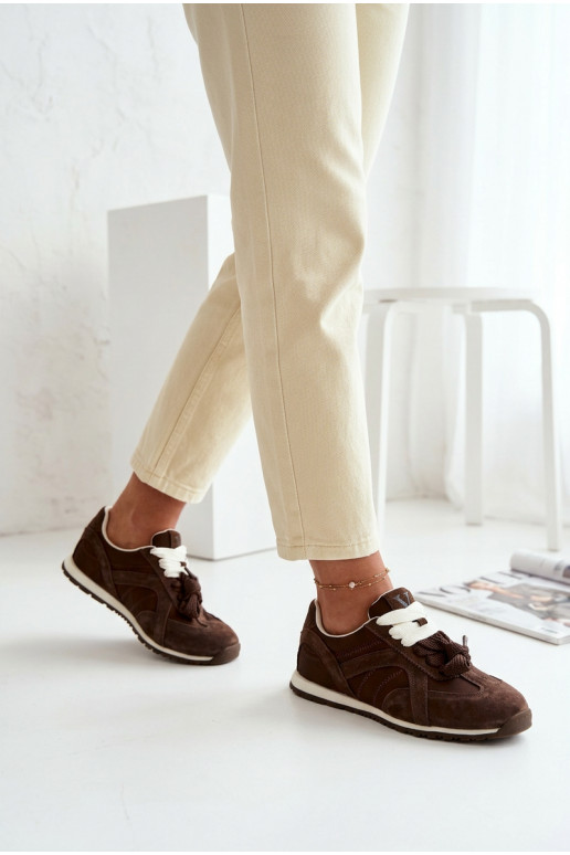 de gamuza Zapatillas modelo zapatos. Femenino Vinceza 86427 CzekoladoAe