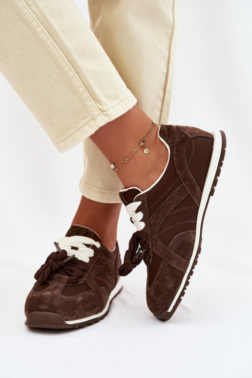 de gamuza Zapatillas modelo zapatos. Femenino Vinceza 86427 CzekoladoAe