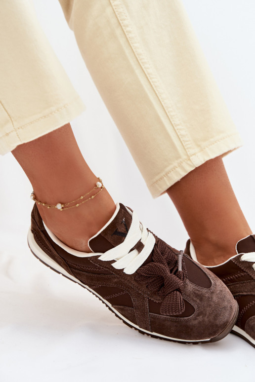 de gamuza Zapatillas modelo zapatos. Femenino Vinceza 86427 CzekoladoAe