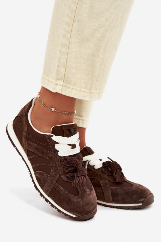 de gamuza Zapatillas modelo zapatos. Femenino Vinceza 86427 CzekoladoAe