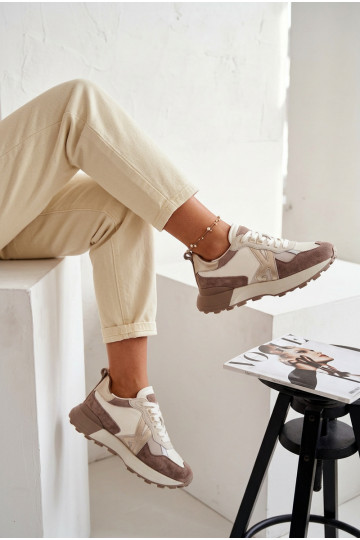 de gamuza Zapatillas modelo zapatos. Femenino Kobbo 66954 beige 2