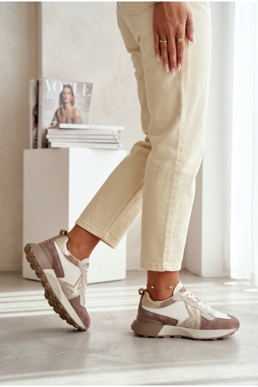 de gamuza Zapatillas modelo zapatos. Femenino Kobbo 66954 beige