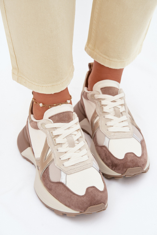 de gamuza Zapatillas modelo zapatos. Femenino Kobbo 66954 beige