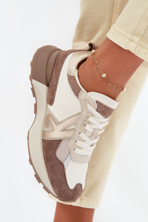 de gamuza Zapatillas modelo zapatos. Femenino Kobbo 66954 beige