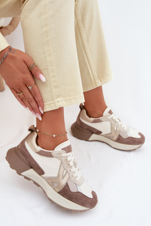 de gamuza Zapatillas modelo zapatos. Femenino Kobbo 66954 beige