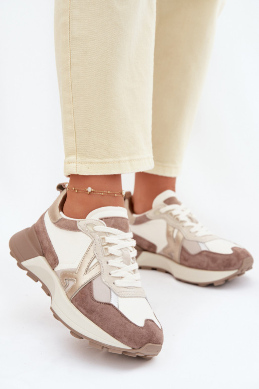 de gamuza Zapatillas modelo zapatos. Femenino Kobbo 66954 beige