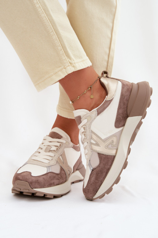 de gamuza Zapatillas modelo zapatos. Femenino Kobbo 66954 beige