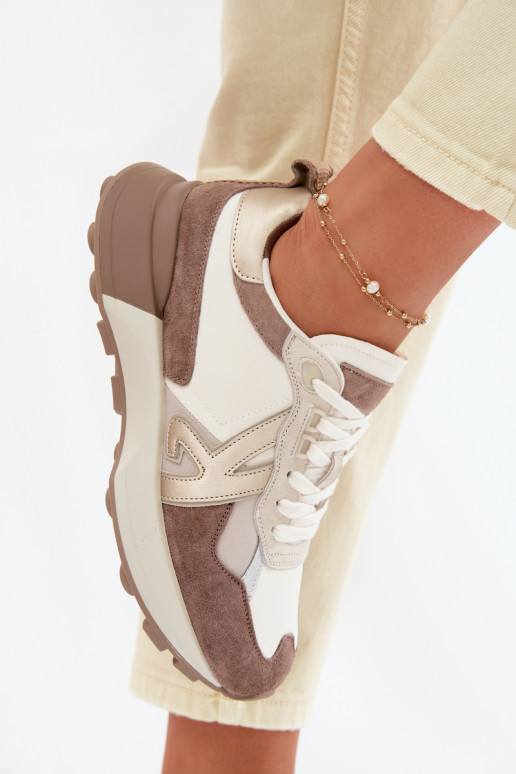 de gamuza Zapatillas modelo zapatos. Femenino Kobbo 66954 beige