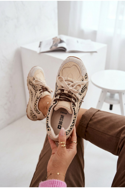 Piel de gamuza Zapatillas modelo zapatos. Femenino Big Star TT274549 beige