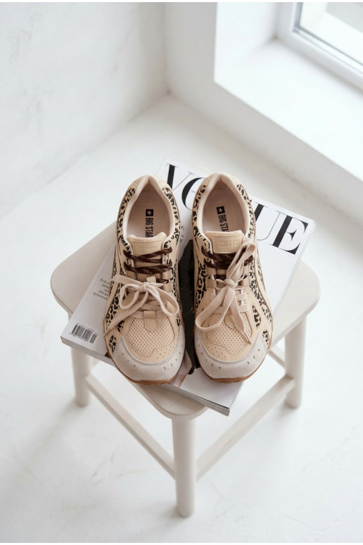 Piel de gamuza Zapatillas modelo zapatos. Femenino Big Star TT274549 beige