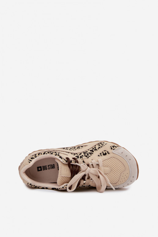 Piel de gamuza Zapatillas modelo zapatos. Femenino Big Star TT274549 beige