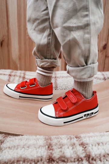 Infantil  zapatos casuales con sujetadores adhesivos BIG STAR KK374082 color rojo 2
