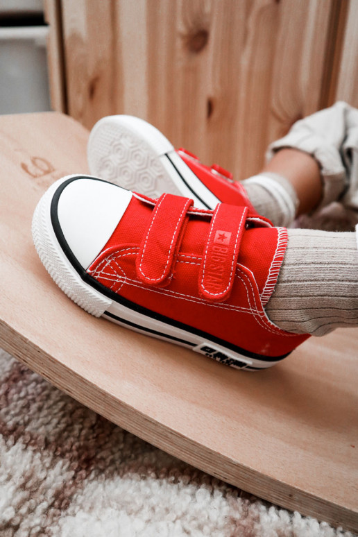Infantil  zapatos casuales con sujetadores adhesivos BIG STAR KK374082 color rojo