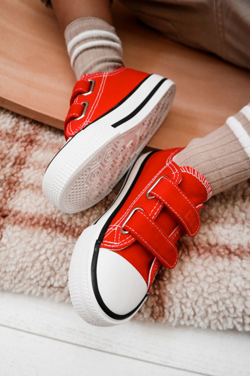 Infantil  zapatos casuales con sujetadores adhesivos BIG STAR KK374082 color rojo