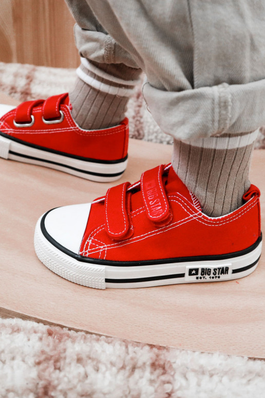 Infantil  zapatos casuales con sujetadores adhesivos BIG STAR KK374082 color rojo