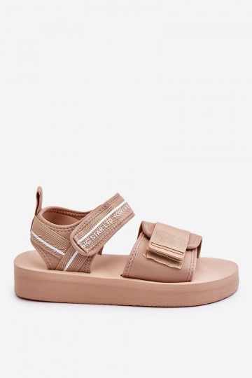 Sandalias para mujer con cierres de velcro Big Star LL274787 color arena