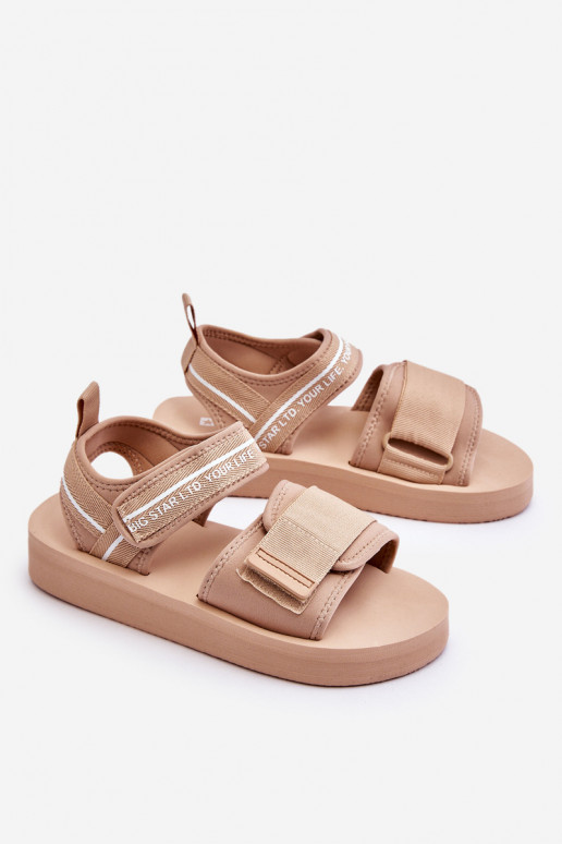 Sandalias de mujer con sujetadores adhesivos Big Star LL274787 beige