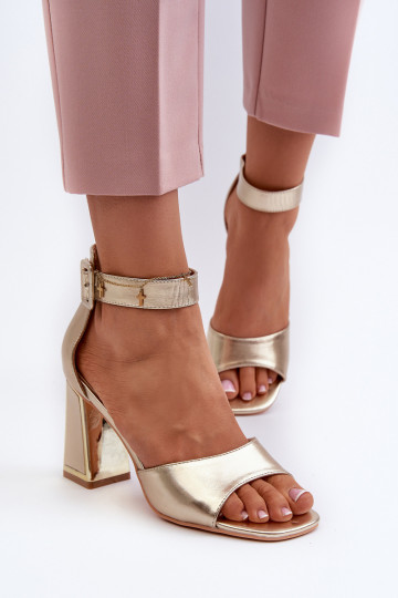 Sandalias de tacón elegantes para mujer color dorado Rosazara
