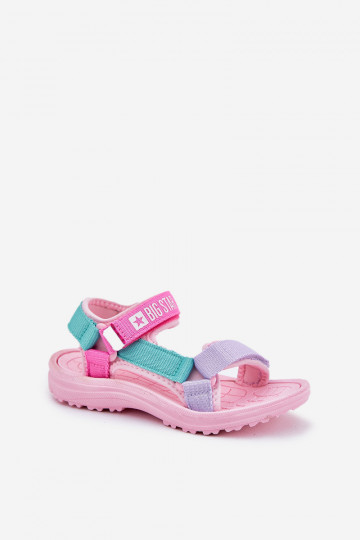 sandalias Infantil con sujetadores adhesivos Big Star RR374519 color rosa