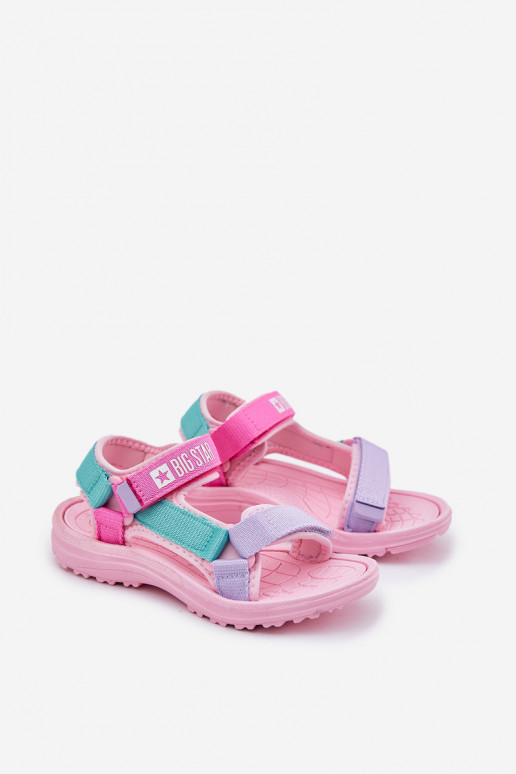 sandalias Infantil con sujetadores adhesivos Big Star RR374519 color rosa