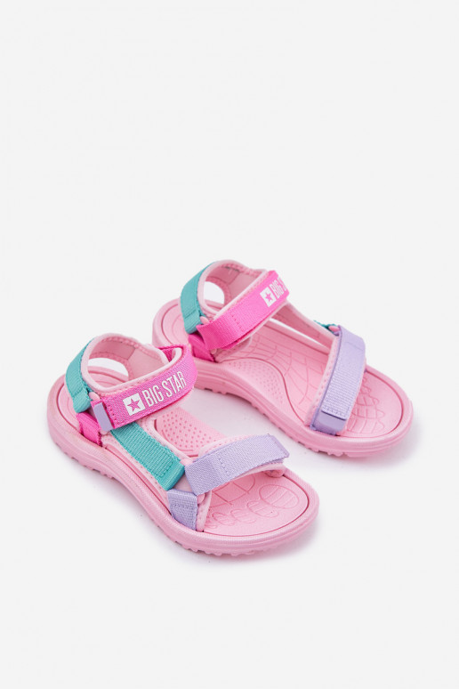 sandalias Infantil con sujetadores adhesivos Big Star RR374519 color rosa
