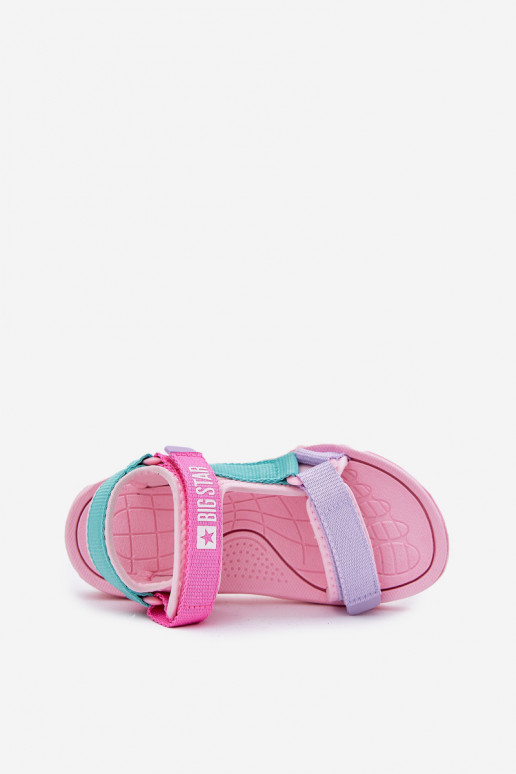 sandalias Infantil con sujetadores adhesivos Big Star RR374519 color rosa