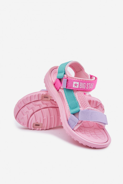 sandalias Infantil con sujetadores adhesivos Big Star RR374519 color rosa
