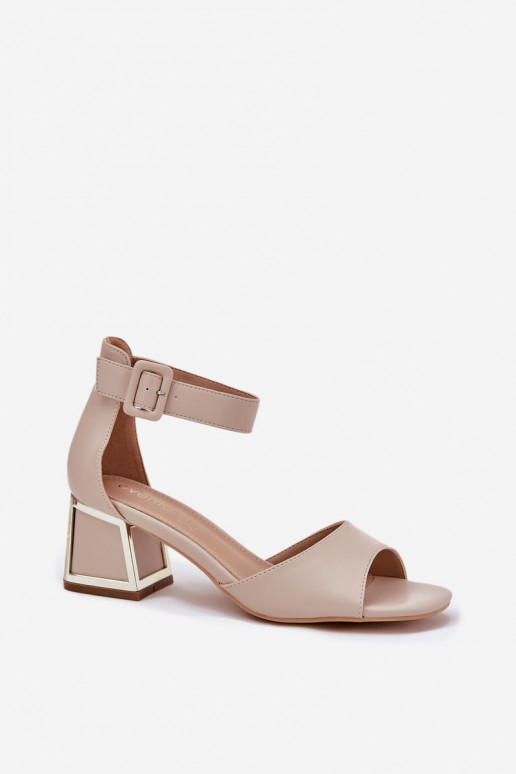 Sandalias de tacón alto para mujer. beige Zennia