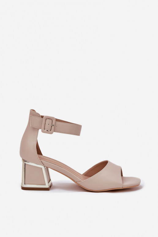 Sandalias de tacón alto para mujer. beige Zennia