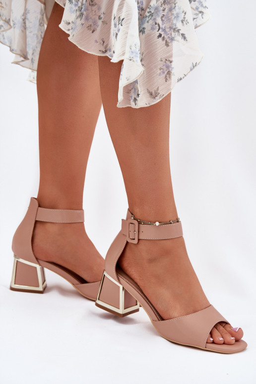 Sandalias de tacón alto para mujer. Nude Zennia