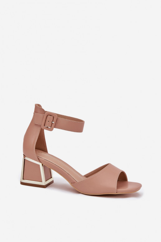 Sandalias de tacón alto para mujer. Nude Zennia
