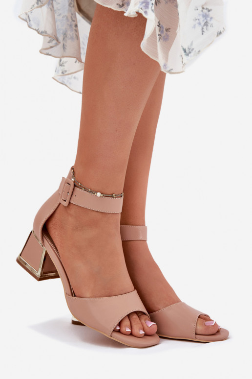 Sandalias de tacón alto para mujer. Nude Zennia
