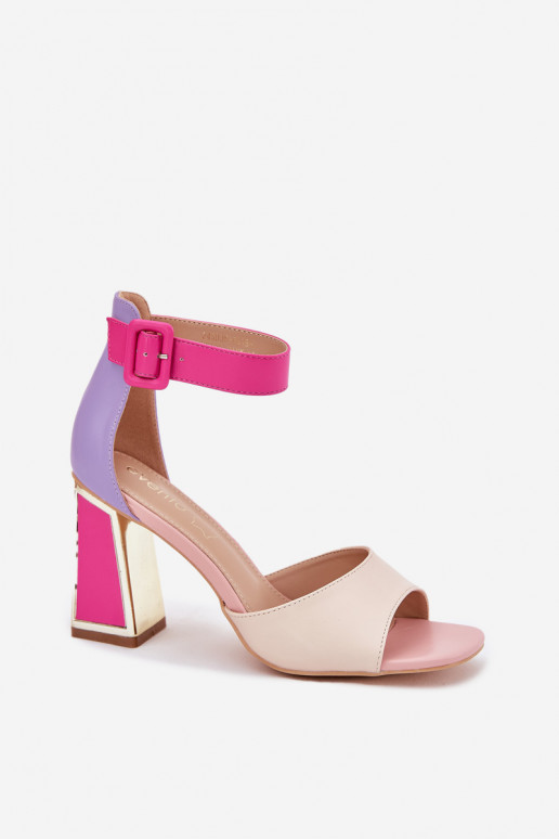 Estilo elegante Sandalias de tacón alto para mujer. beige-color rosa Rosazara