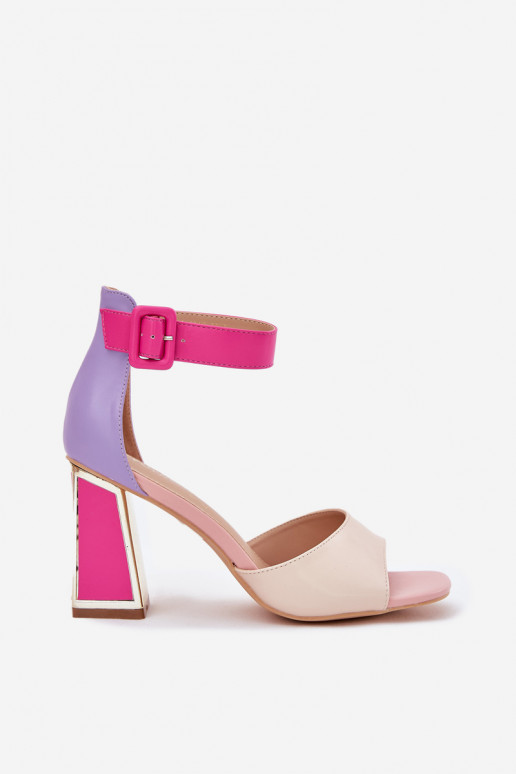 Estilo elegante Sandalias de tacón alto para mujer. beige-color rosa Rosazara